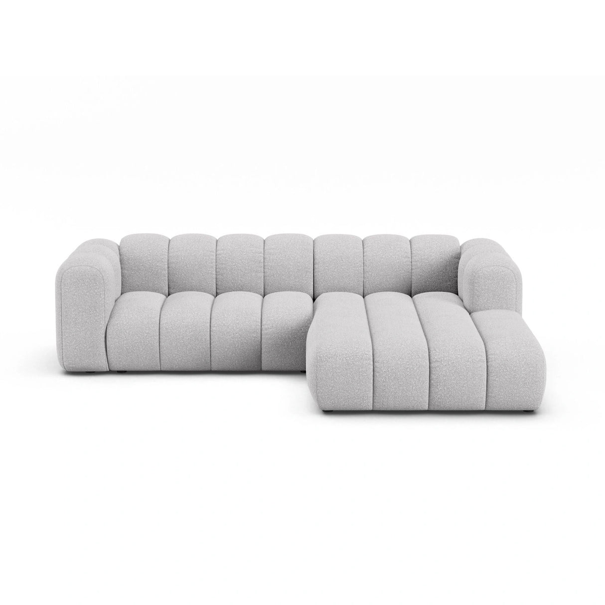 Lupine Modulares 4-Sitzer Ecksofa, Rechte Seite, aus Boucle in Hellgrau (Baloo 2085), 260x177 cm von Micadoni – Bild 1