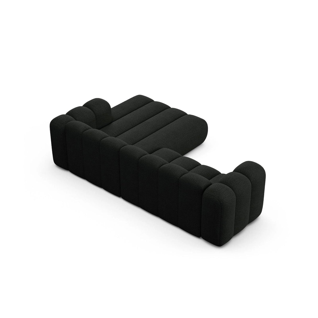Lupine Modulares 4-Sitzer Ecksofa, Rechte Seite, aus Boucle in Schwarz (Baloo 2082), 260x177 cm von Micadoni – Bild 4