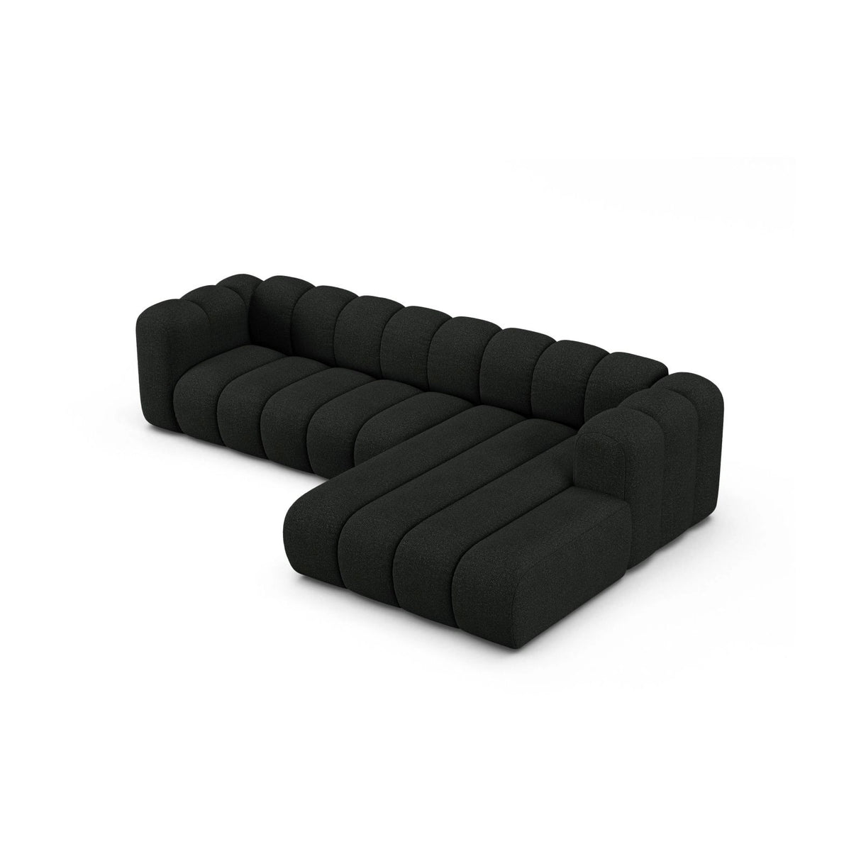 Lupine Modulares 4-Sitzer Ecksofa, Rechte Seite, aus Boucle in Schwarz (Baloo 2082), 290x177 cm von Micadoni – Bild 4