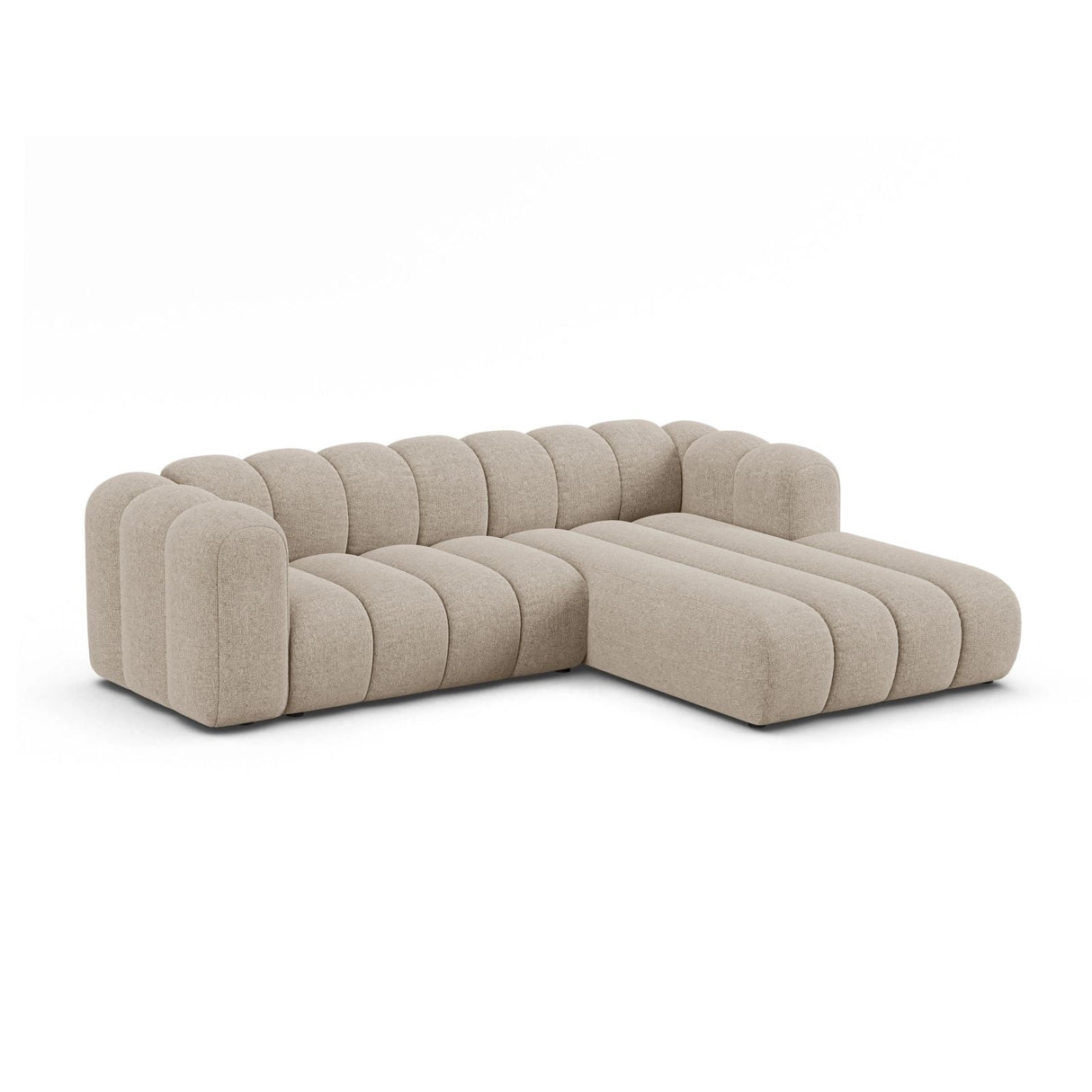 Lupine Modulares 4-Sitzer Ecksofa, Rechte Seite, aus Chenille in Dunkelbeige (Eden 4 Beige), 260x177 cm von Micadoni – Bild 2