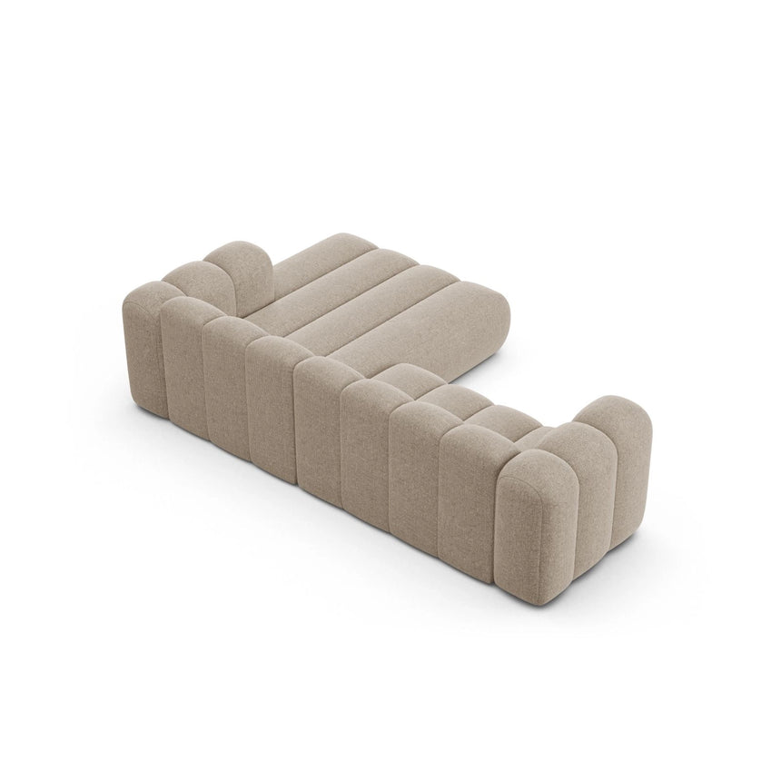Lupine Modulares 4-Sitzer Ecksofa, Rechte Seite, aus Chenille in Dunkelbeige (Eden 4 Beige), 260x177 cm von Micadoni – Bild 4