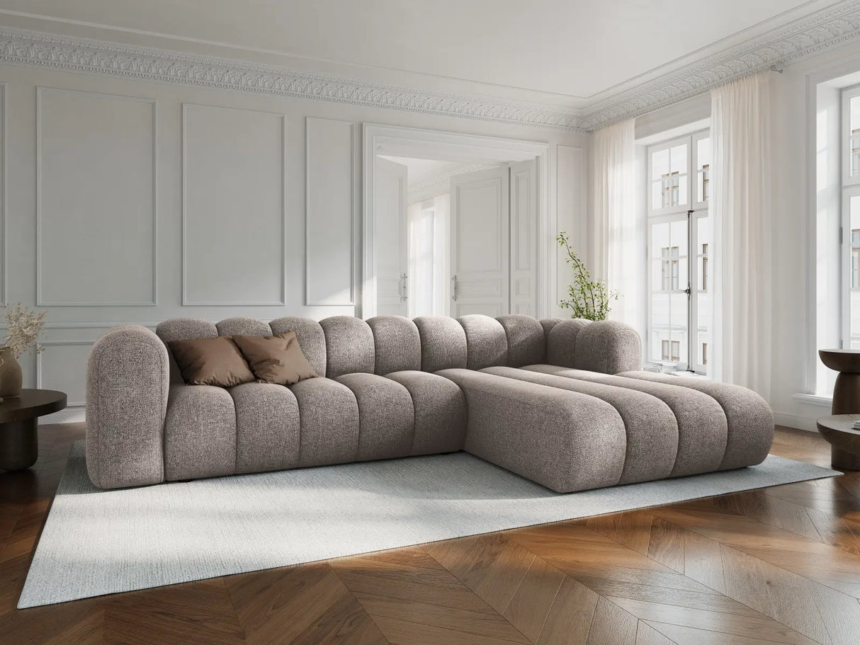 Lupine Modulares 4-Sitzer Ecksofa, Rechte Seite, aus Chenille in Dunkelbeige (Eden 4 Beige), 290x177 cm von Micadoni – Bild 2