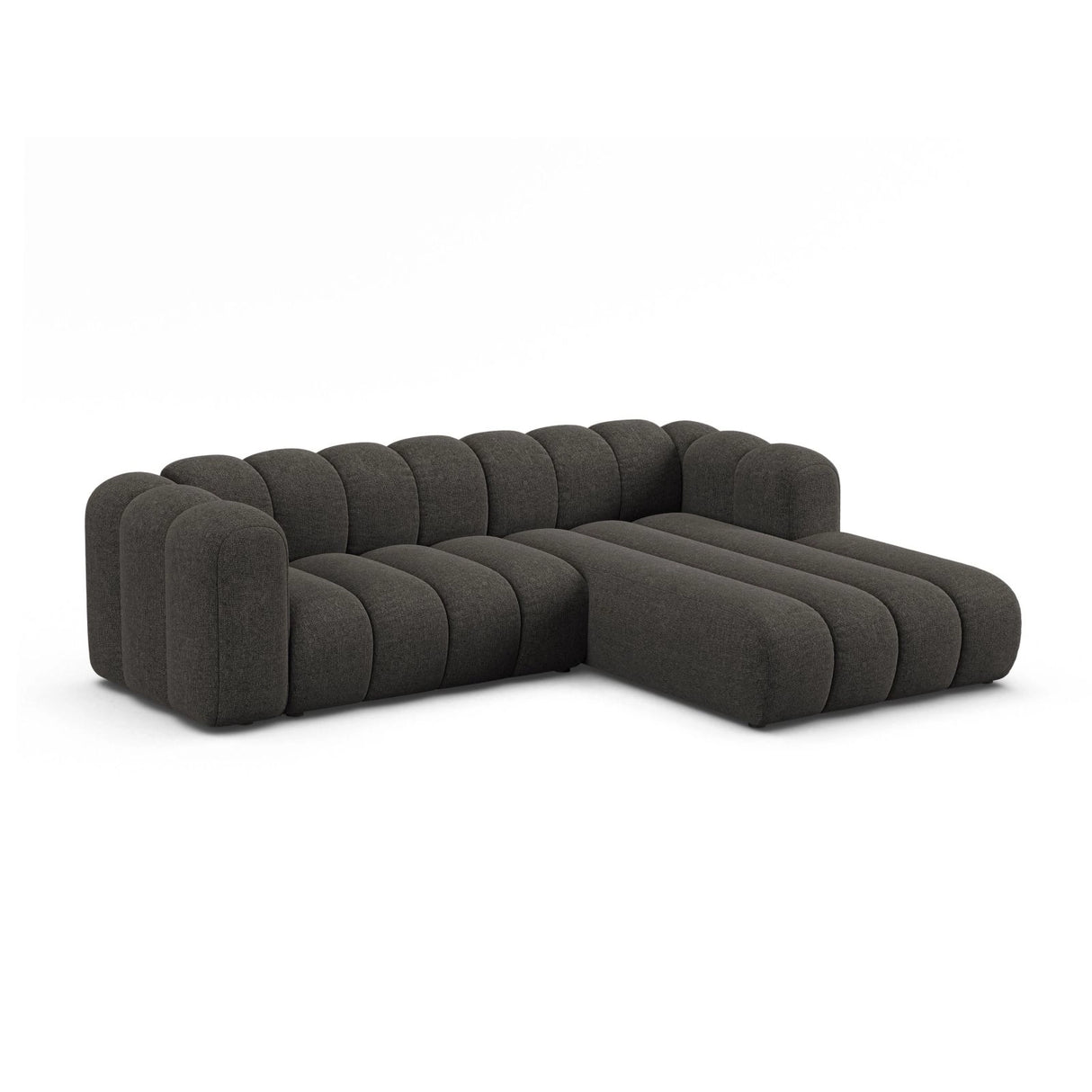 Lupine Modulares 4-Sitzer Ecksofa, Rechte Seite, aus Chenille in Dunkelgrau (Eden 20 Graphite), 260x177 cm von Micadoni – Bild 2