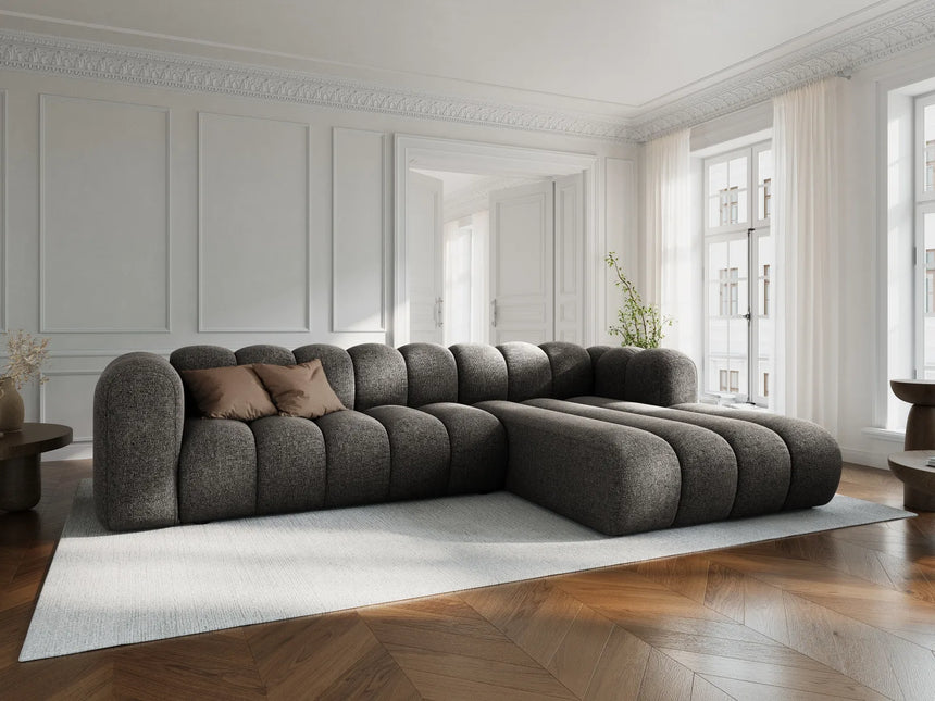 Lupine Modulares 4-Sitzer Ecksofa, Rechte Seite, aus Chenille in Dunkelgrau (Eden 20 Graphite), 290x177 cm von Micadoni – Bild 2