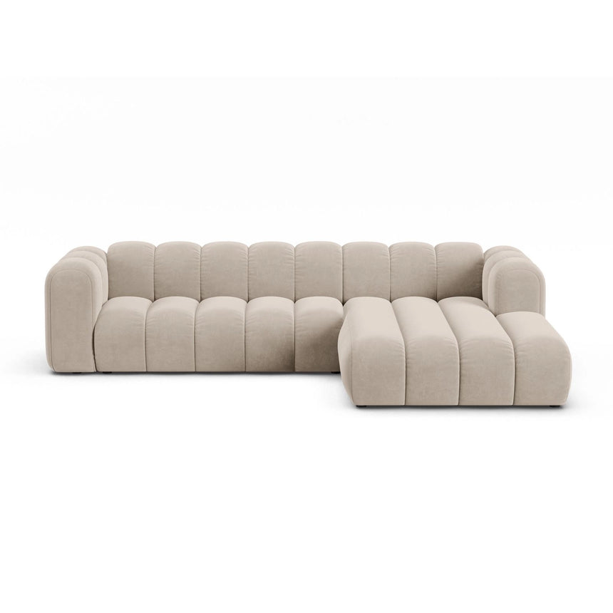 Lupine Modulares 4-Sitzer Ecksofa, Rechte Seite, aus Samt in Beige (Salvador 1), 290x177 cm von Micadoni – Bild 1