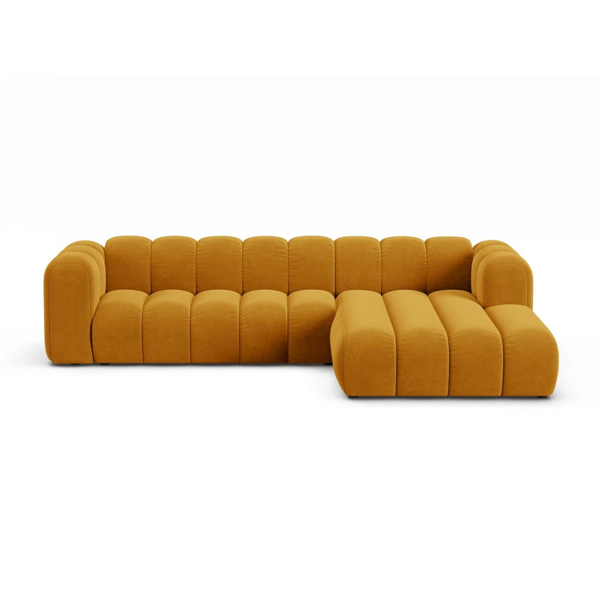 Lupine Modulares 4-Sitzer Ecksofa, Rechte Seite, aus Samt in Gelb (Salvador 10), 290x177 cm von Micadoni – Bild 1