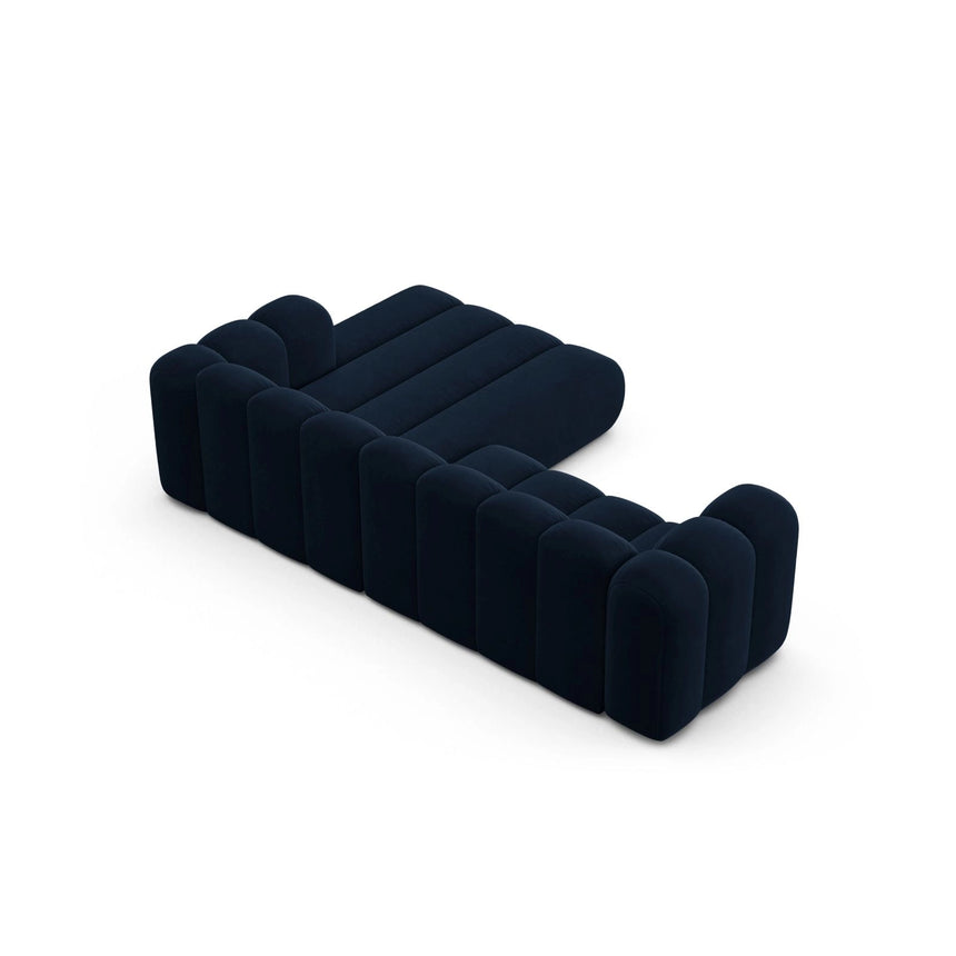 Lupine Modulares 4-Sitzer Ecksofa, Rechte Seite, aus Samt in Königsblau (Salvador 5), 260x177 cm von Micadoni – Bild 4