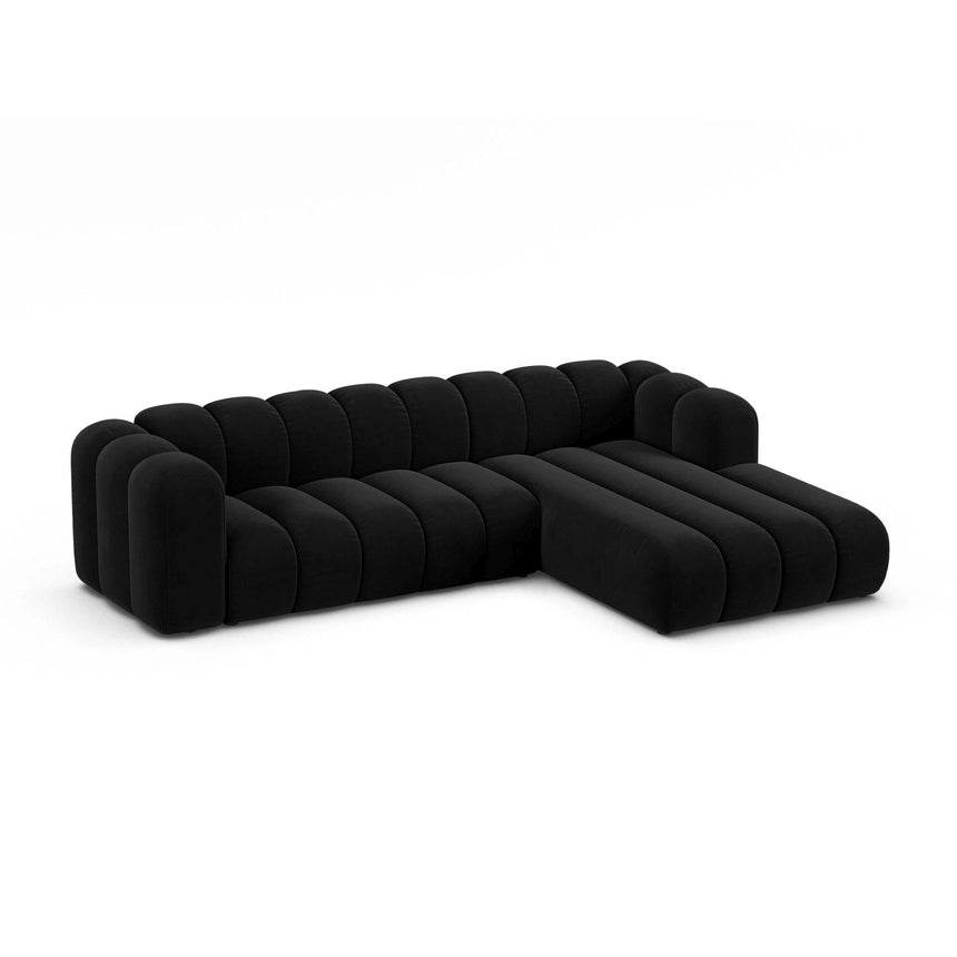 Lupine Modulares 4-Sitzer Ecksofa, Rechte Seite, aus Samt in Schwarz (Salvador 19), 290x177 cm von Micadoni – Bild 3