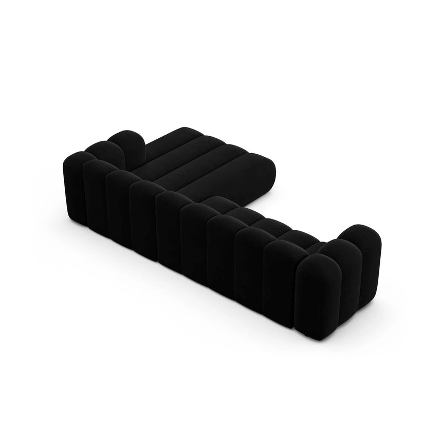 Lupine Modulares 4-Sitzer Ecksofa, Rechte Seite, aus Samt in Schwarz (Salvador 19), 290x177 cm von Micadoni – Bild 5