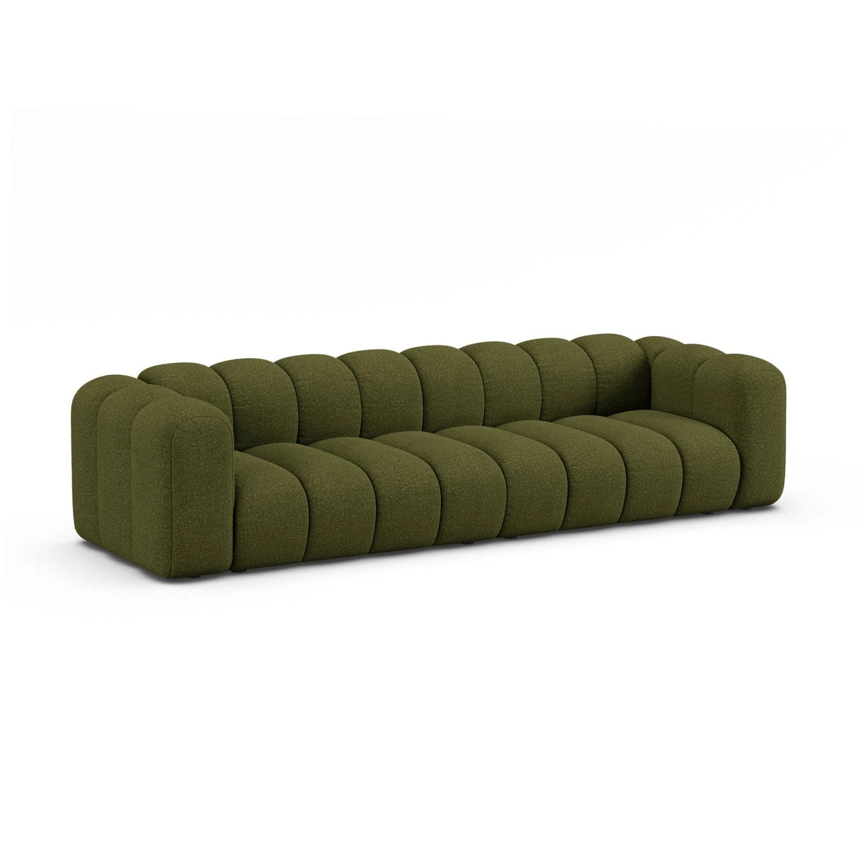 Lupine Modulares 4-Sitzer Sofa aus Boucle in Dunkles olivgrün (Baloo 2090), 290x95x70 cm von Micadoni – Bild 3