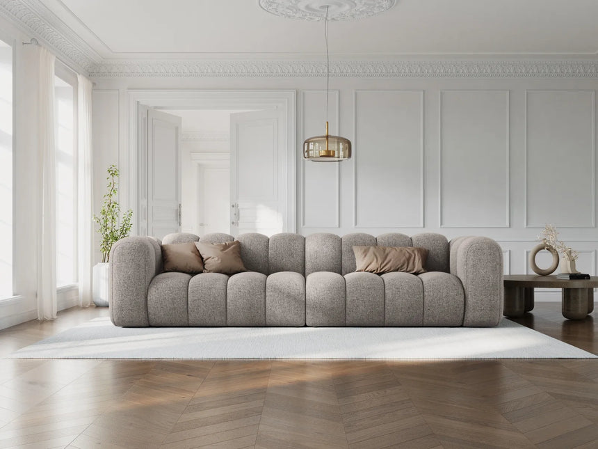 Lupine Modulares 4-Sitzer Sofa aus Chenille in Dunkelbeige (Eden 4 Beige), 290x95x70 cm von Micadoni – Bild 2