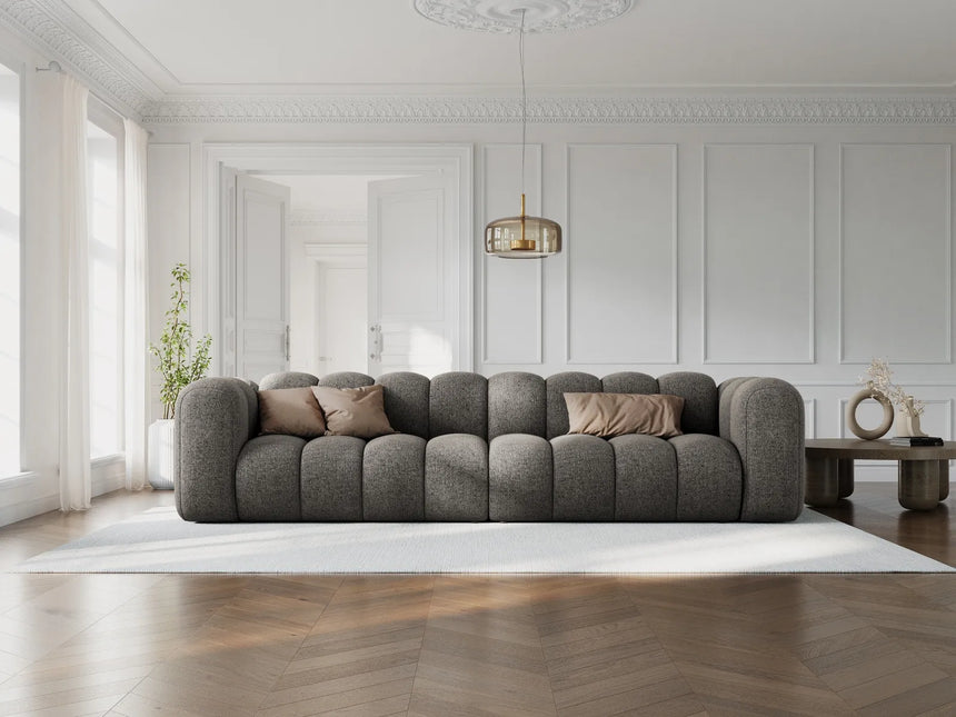 Lupine Modulares 4-Sitzer Sofa aus Chenille in Dunkelgrau (Eden 20 Graphite), 290x95x70 cm von Micadoni – Bild 2