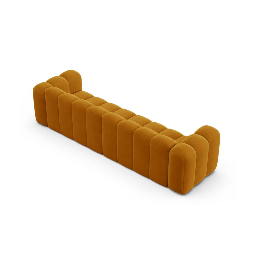 Lupine Modulares 4-Sitzer Sofa aus Samt in Gelb (Salvador 10), 290x95x70 cm von Micadoni – Bild 4