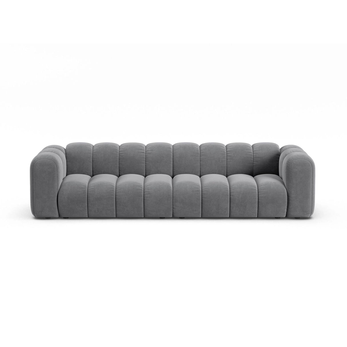 Lupine Modulares 4-Sitzer Sofa aus Samt in Grau (Salvador 17), 290x95x70 cm von Micadoni – Bild 1
