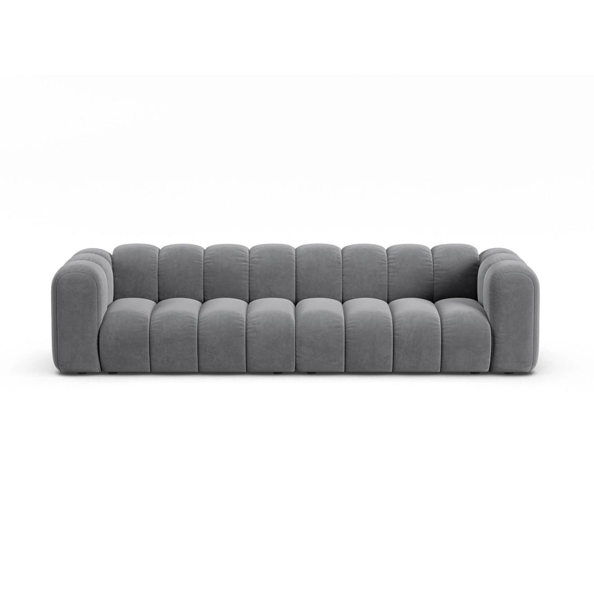 Lupine Modulares 4-Sitzer Sofa aus Samt in Grau (Salvador 17), 290x95x70 cm von Micadoni – Bild 1