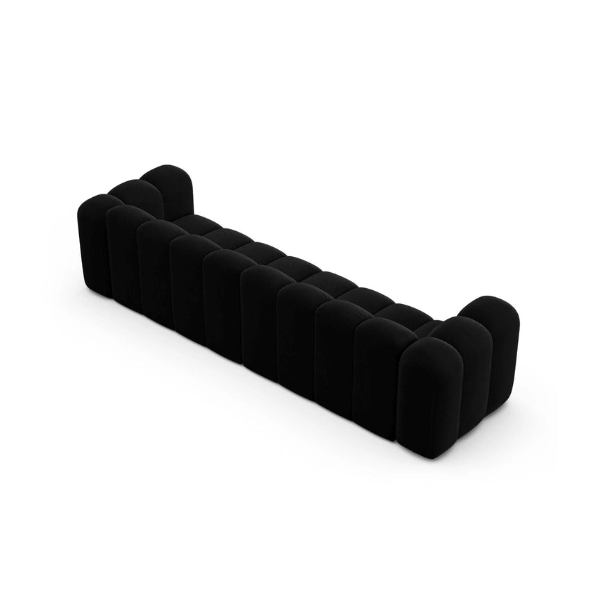 Lupine Modulares 4-Sitzer Sofa aus Samt in Schwarz (Salvador 19), 290x95x70 cm von Micadoni – Bild 4
