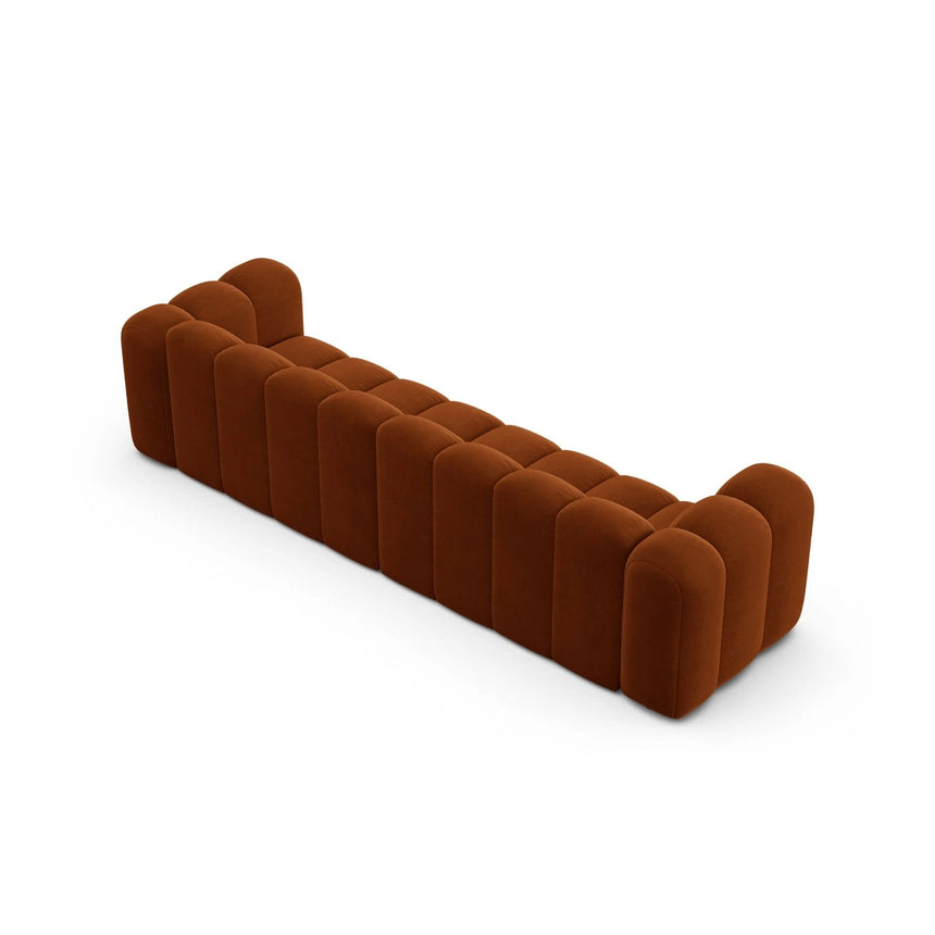 Lupine Modulares 4-Sitzer Sofa aus Samt in Terrakotta (Salvador 14), 290x95x70 cm von Micadoni – Bild 4