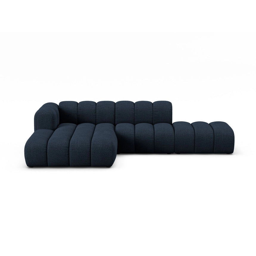 Lupine Modulares 5-Sitzer Ecksofa, Linke Seite, aus Boucle in Dunkelblau (Baloo 2088), 299x177 cm von Micadoni – Bild 1