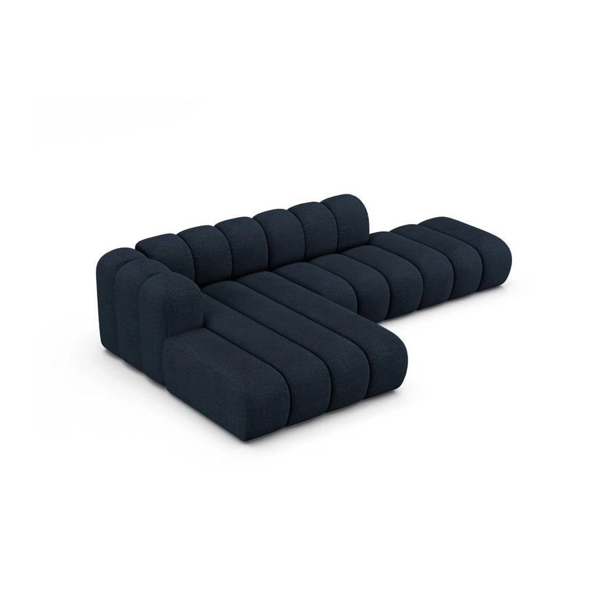 Lupine Modulares 5-Sitzer Ecksofa, Linke Seite, aus Boucle in Dunkelblau (Baloo 2088), 299x177 cm von Micadoni – Bild 4