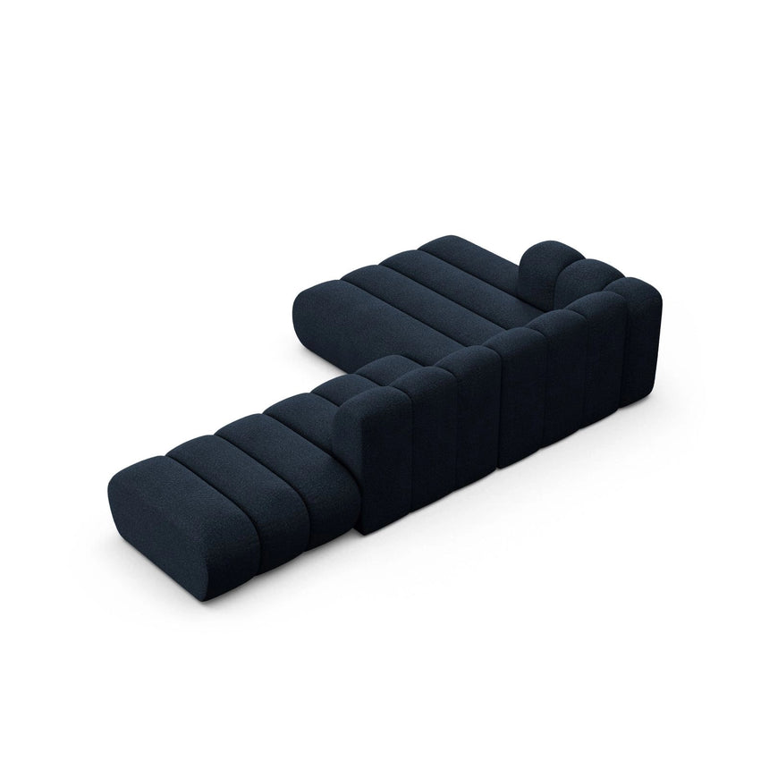 Lupine Modulares 5-Sitzer Ecksofa, Linke Seite, aus Boucle in Dunkelblau (Baloo 2088), 299x177 cm von Micadoni – Bild 5