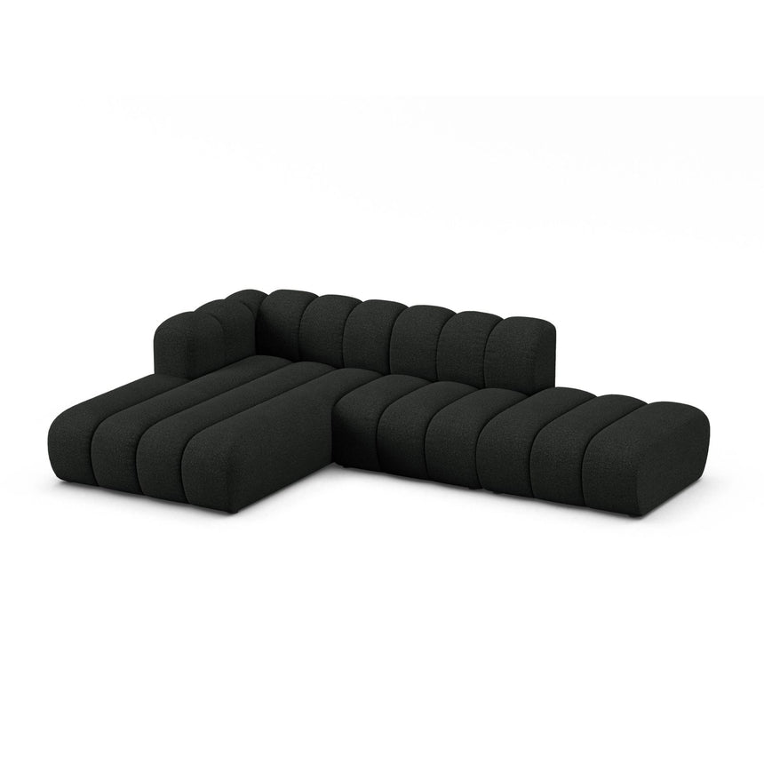 Lupine Modulares 5-Sitzer Ecksofa, Linke Seite, aus Boucle in Schwarz (Baloo 2082), 299x177 cm von Micadoni – Bild 3