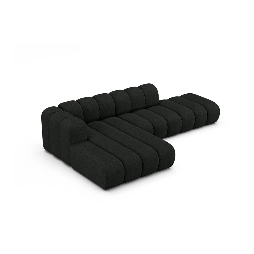 Lupine Modulares 5-Sitzer Ecksofa, Linke Seite, aus Boucle in Schwarz (Baloo 2082), 299x177 cm von Micadoni – Bild 4