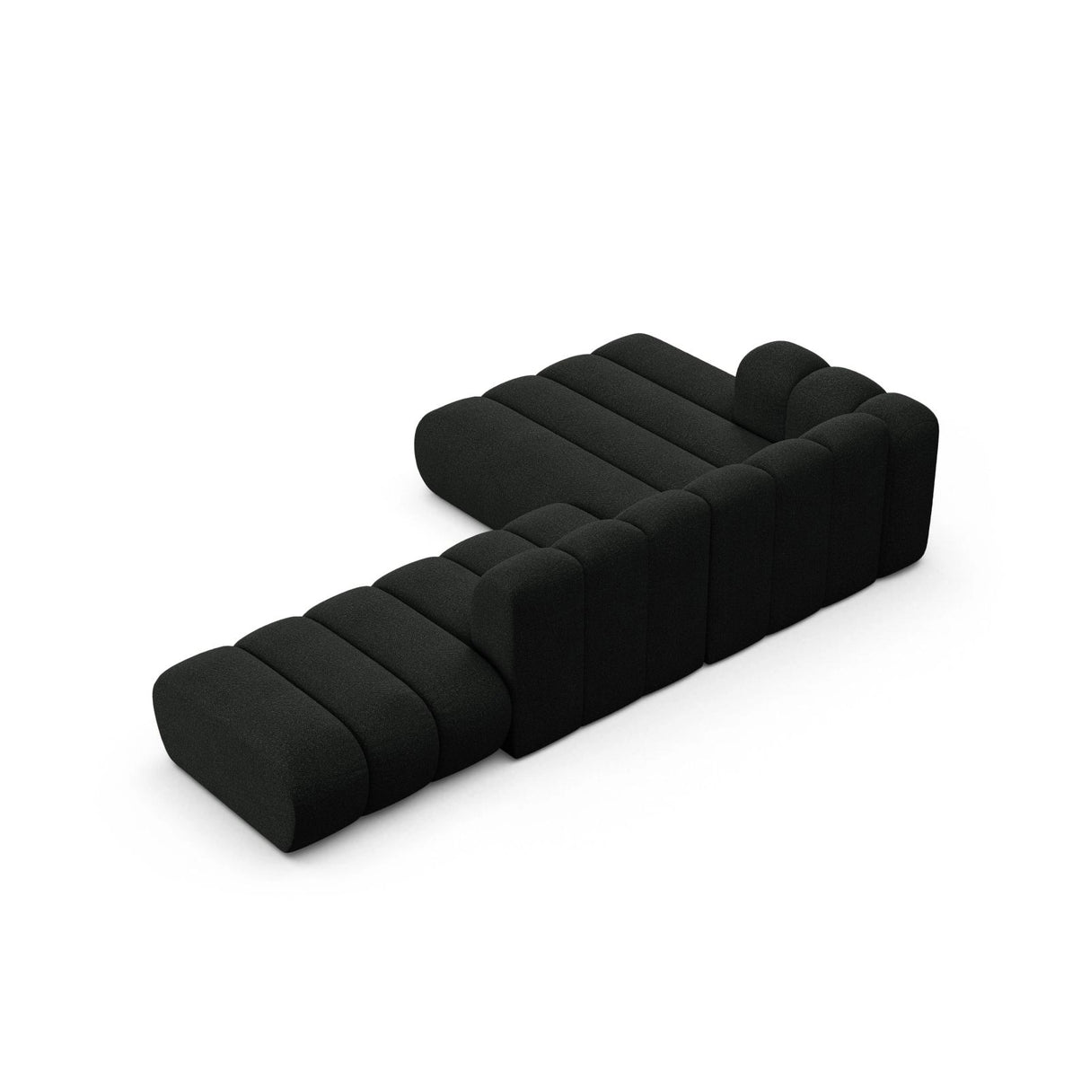 Lupine Modulares 5-Sitzer Ecksofa, Linke Seite, aus Boucle in Schwarz (Baloo 2082), 299x177 cm von Micadoni – Bild 5