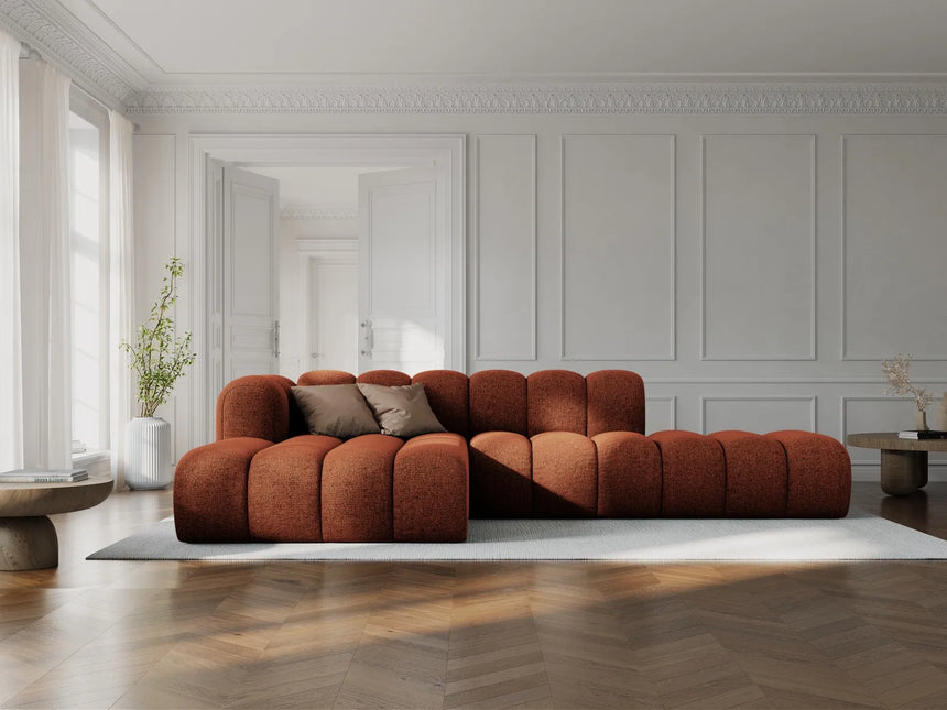 Lupine Modulares 5-Sitzer Ecksofa, Linke Seite, aus Chenille in Brick (Eden 10 Terra), 299x177 cm von Micadoni – Bild 2