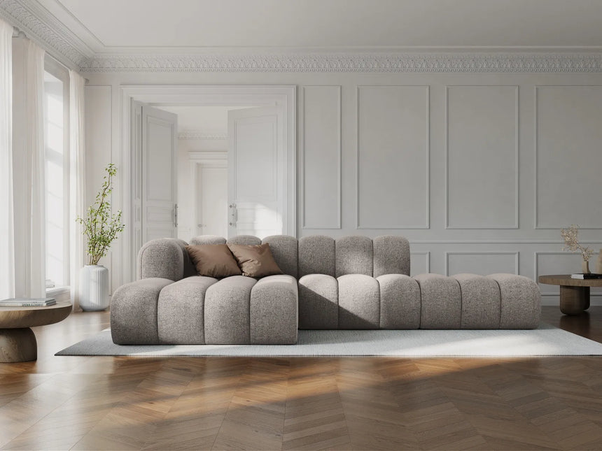 Lupine Modulares 5-Sitzer Ecksofa, Linke Seite, aus Chenille in Dunkelbeige (Eden 4 Beige), 299x177 cm von Micadoni – Bild 2