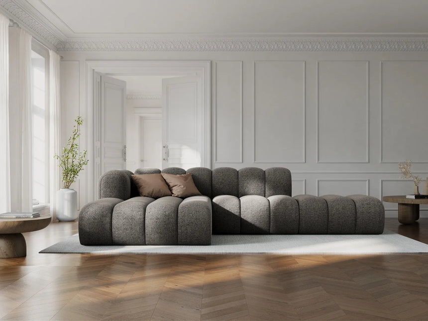 Lupine Modulares 5-Sitzer Ecksofa, Linke Seite, aus Chenille in Dunkelgrau (Eden 20 Graphite), 299x177 cm von Micadoni – Bild 2