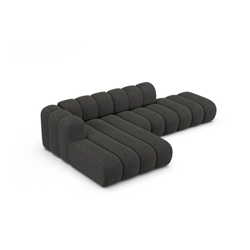 Lupine Modulares 5-Sitzer Ecksofa, Linke Seite, aus Chenille in Dunkelgrau (Eden 20 Graphite), 299x177 cm von Micadoni – Bild 5