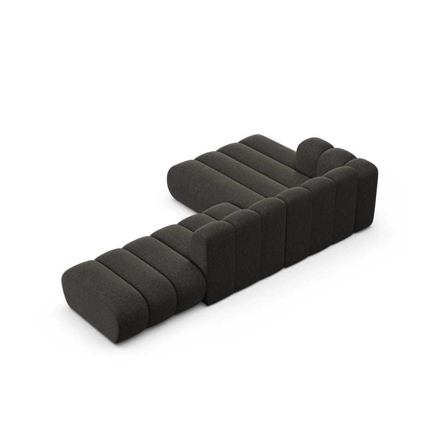 Lupine Modulares 5-Sitzer Ecksofa, Linke Seite, aus Chenille in Dunkelgrau (Eden 20 Graphite), 299x177 cm von Micadoni – Bild 6