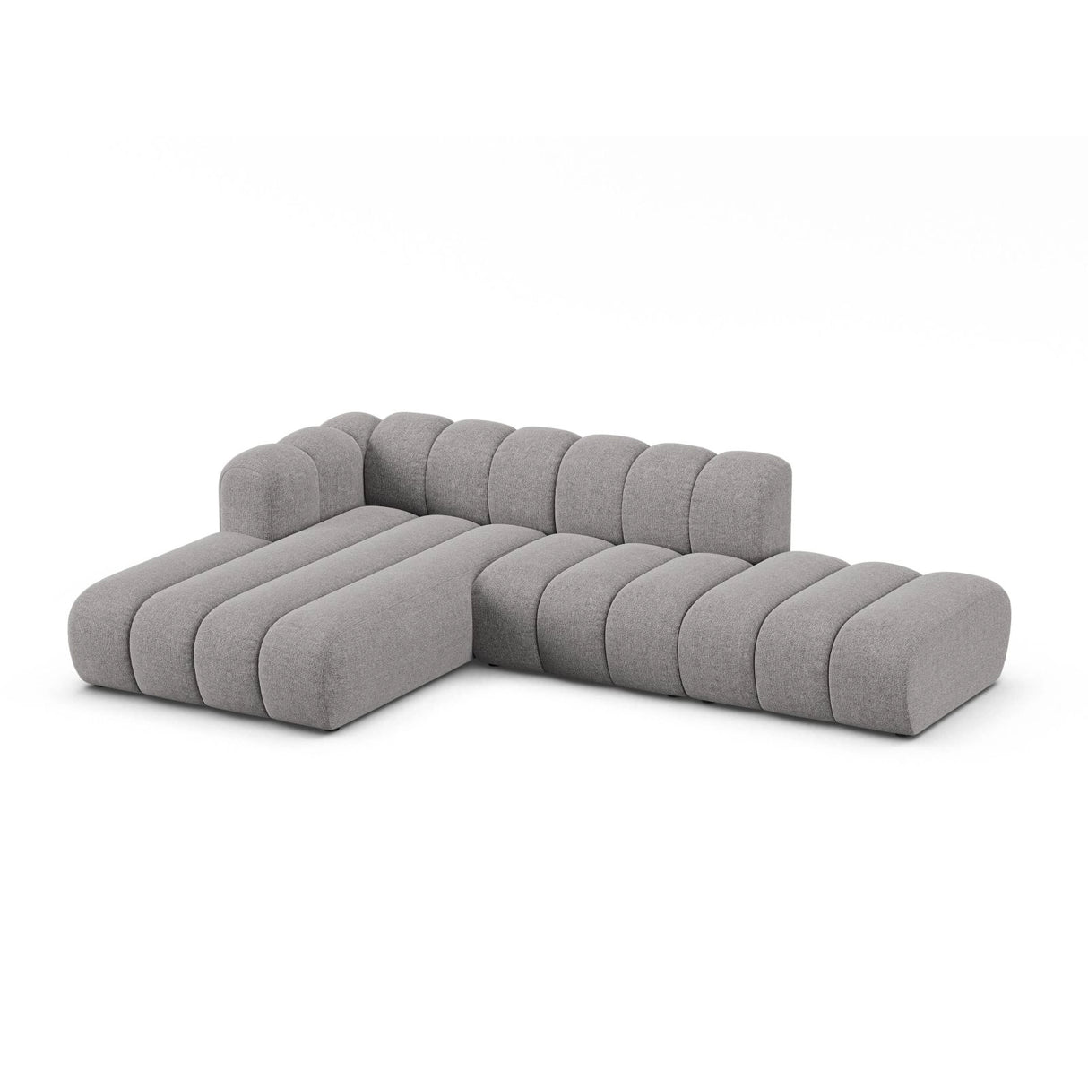 Lupine Modulares 5-Sitzer Ecksofa, Linke Seite, aus Chenille in Hellgrau (Eden 18 Grey), 299x177 cm von Micadoni – Bild 4