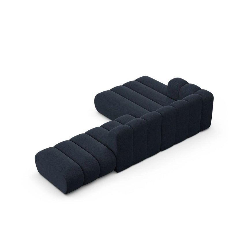Lupine Modulares 5-Sitzer Ecksofa, Linke Seite, aus Chenille in Marineblau (Eden 16 Deep Blue), 299x177 cm von Micadoni – Bild 6