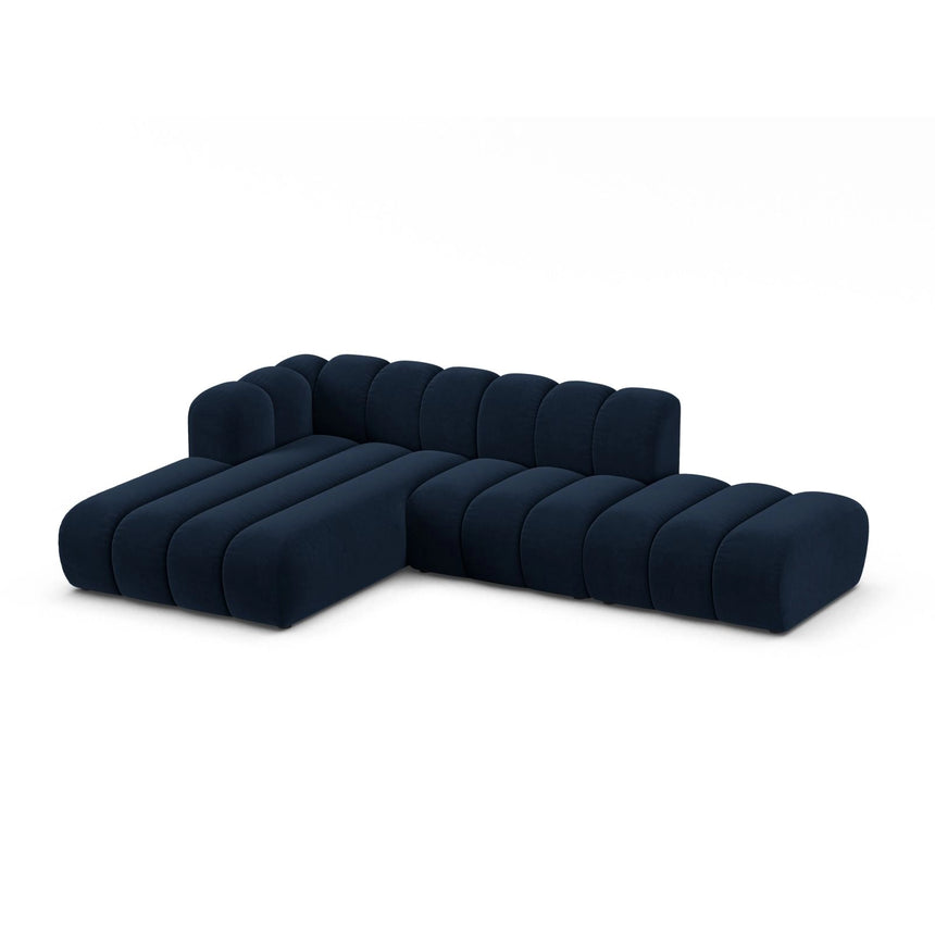Lupine Modulares 5-Sitzer Ecksofa, Linke Seite, aus Samt in Königsblau (Salvador 5), 299x177 cm von Micadoni – Bild 3