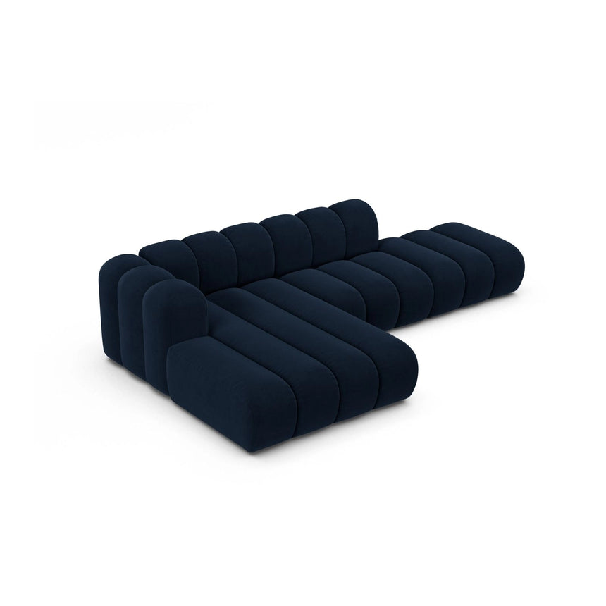Lupine Modulares 5-Sitzer Ecksofa, Linke Seite, aus Samt in Königsblau (Salvador 5), 299x177 cm von Micadoni – Bild 4