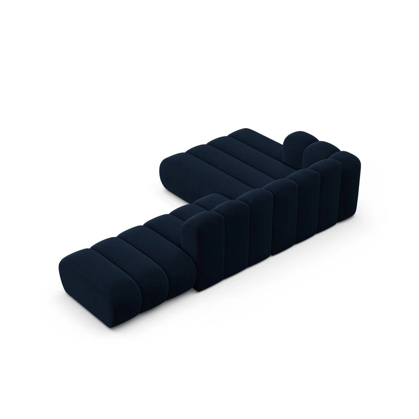 Lupine Modulares 5-Sitzer Ecksofa, Linke Seite, aus Samt in Königsblau (Salvador 5), 299x177 cm von Micadoni – Bild 5