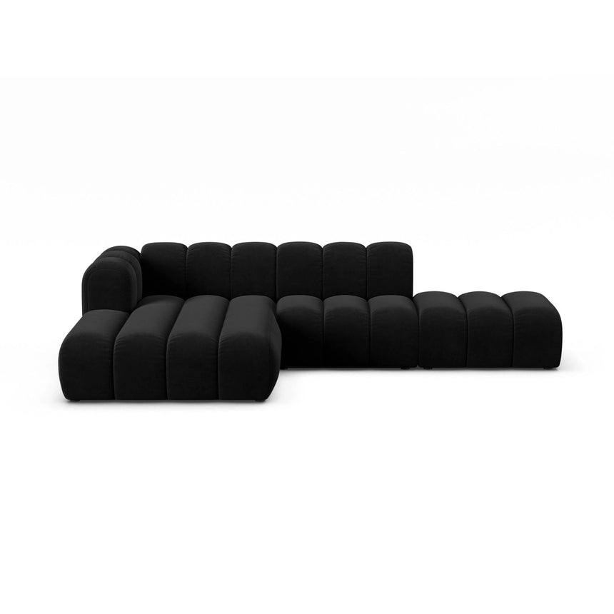 Lupine Modulares 5-Sitzer Ecksofa, Linke Seite, aus Samt in Schwarz (Salvador 19), 299x177 cm von Micadoni – Bild 1