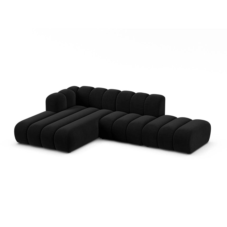 Lupine Modulares 5-Sitzer Ecksofa, Linke Seite, aus Samt in Schwarz (Salvador 19), 299x177 cm von Micadoni – Bild 3