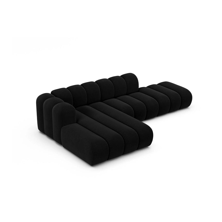 Lupine Modulares 5-Sitzer Ecksofa, Linke Seite, aus Samt in Schwarz (Salvador 19), 299x177 cm von Micadoni – Bild 4