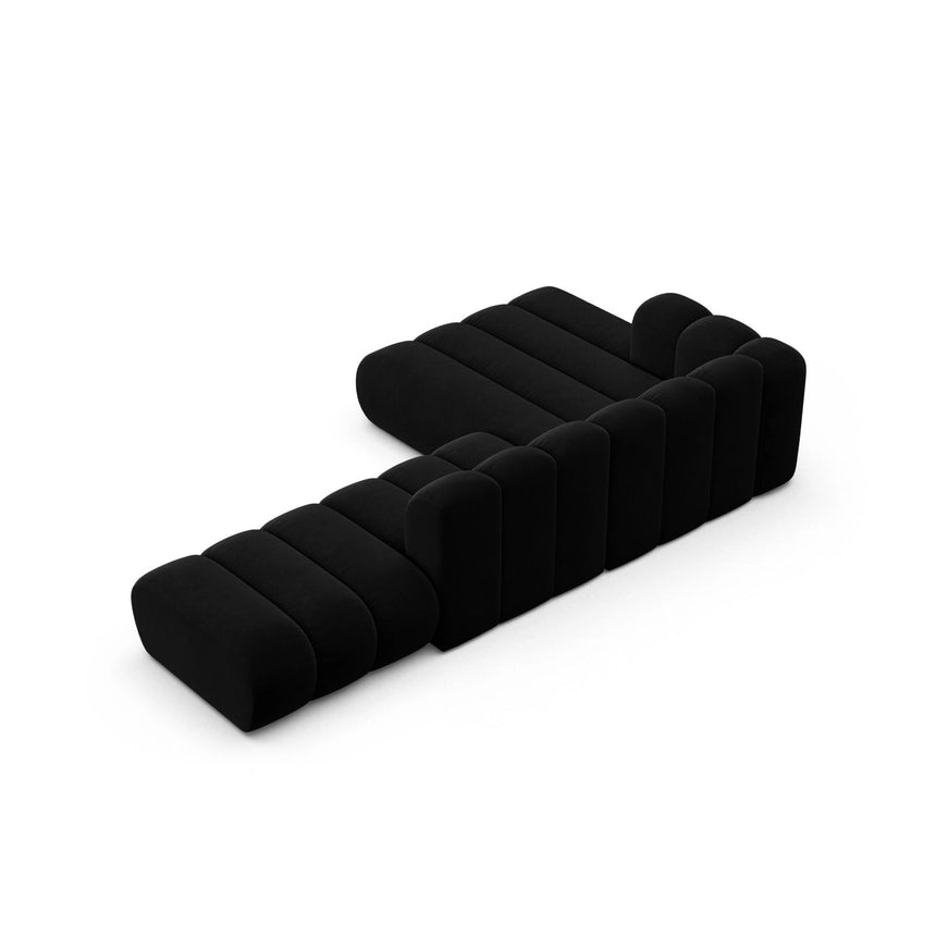 Lupine Modulares 5-Sitzer Ecksofa, Linke Seite, aus Samt in Schwarz (Salvador 19), 299x177 cm von Micadoni – Bild 5