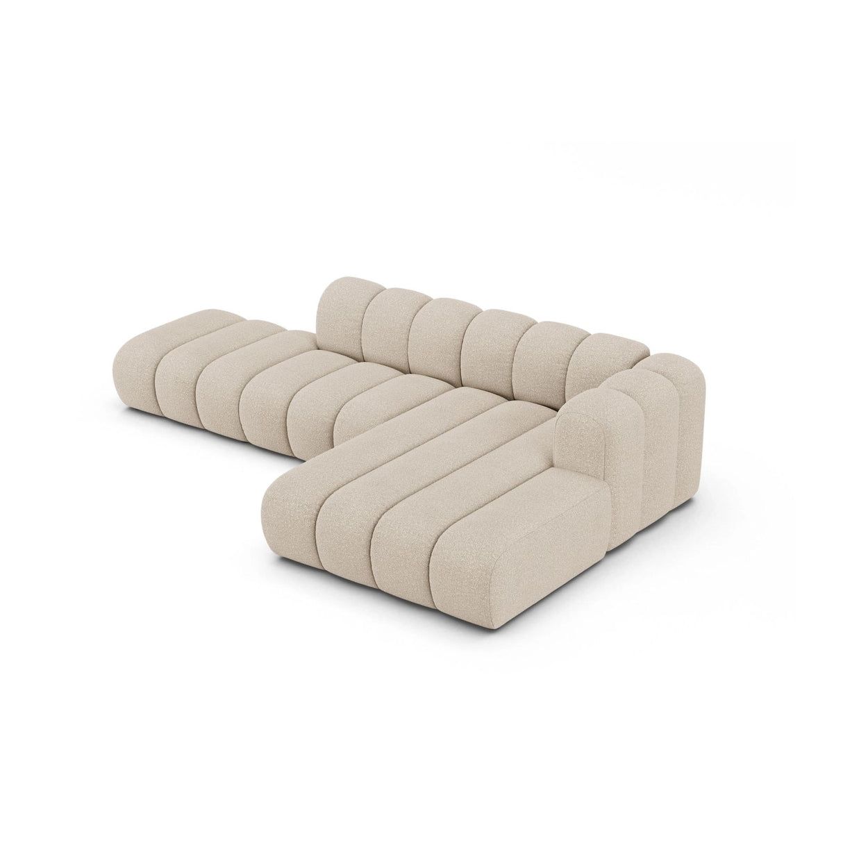 Lupine Modulares 5-Sitzer Ecksofa, Rechte Seite, aus Boucle in Beige (Baloo 2074), 299x177 cm von Micadoni – Bild 4