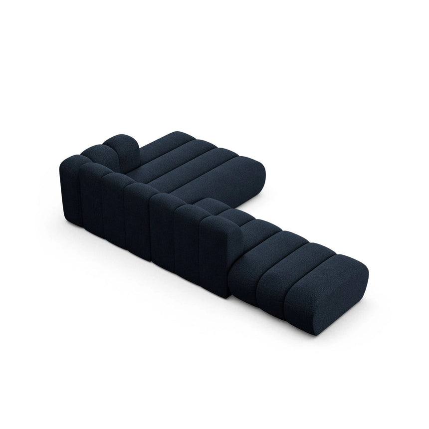 Lupine Modulares 5-Sitzer Ecksofa, Rechte Seite, aus Boucle in Dunkelblau (Baloo 2088), 299x177 cm von Micadoni – Bild 5