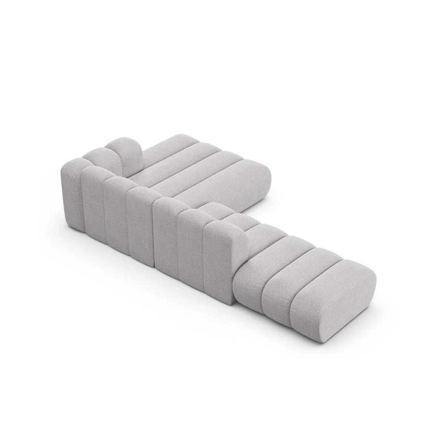 Lupine Modulares 5-Sitzer Ecksofa, Rechte Seite, aus Boucle in Hellgrau (Baloo 2085), 299x177 cm von Micadoni – Bild 5