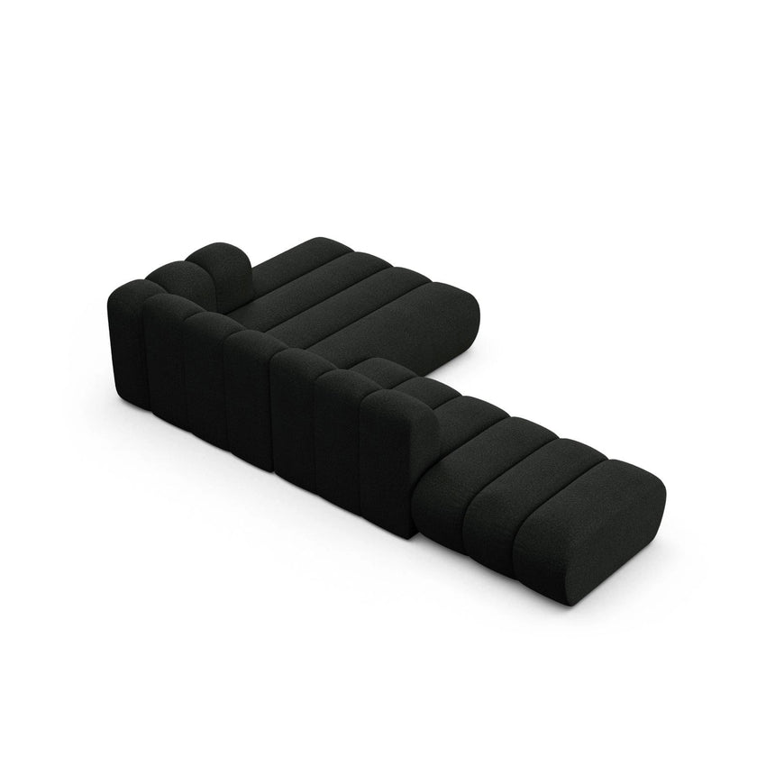 Lupine Modulares 5-Sitzer Ecksofa, Rechte Seite, aus Boucle in Schwarz (Baloo 2082), 299x177 cm von Micadoni – Bild 5