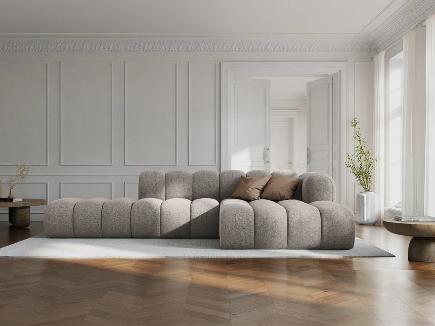 Lupine Modulares 5-Sitzer Ecksofa, Rechte Seite, aus Chenille in Dunkelbeige (Eden 4 Beige), 299x177 cm von Micadoni – Bild 2