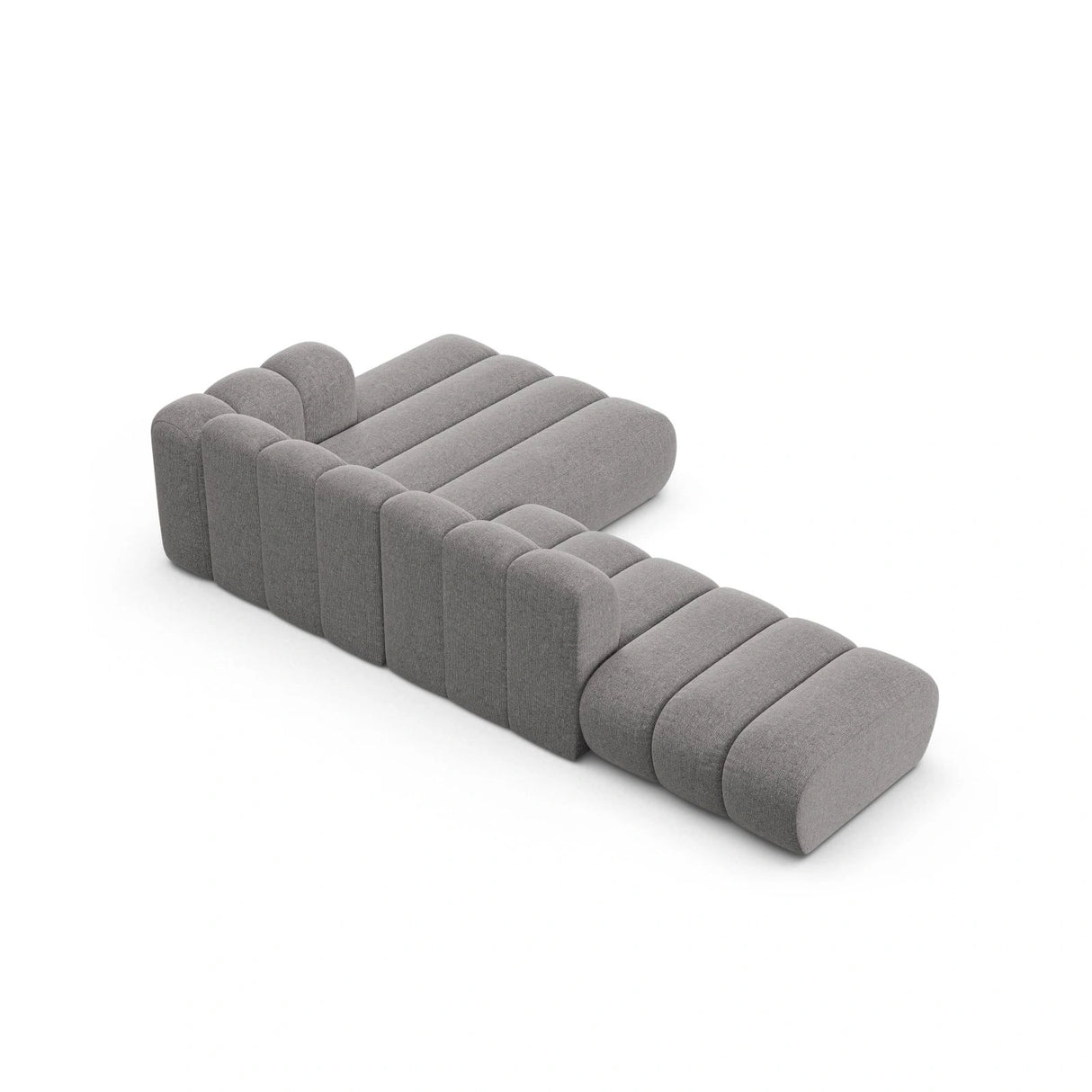 Lupine Modulares 5-Sitzer Ecksofa, Rechte Seite, aus Chenille in Hellgrau (Eden 18 Grey), 299x177 cm von Micadoni – Bild 6