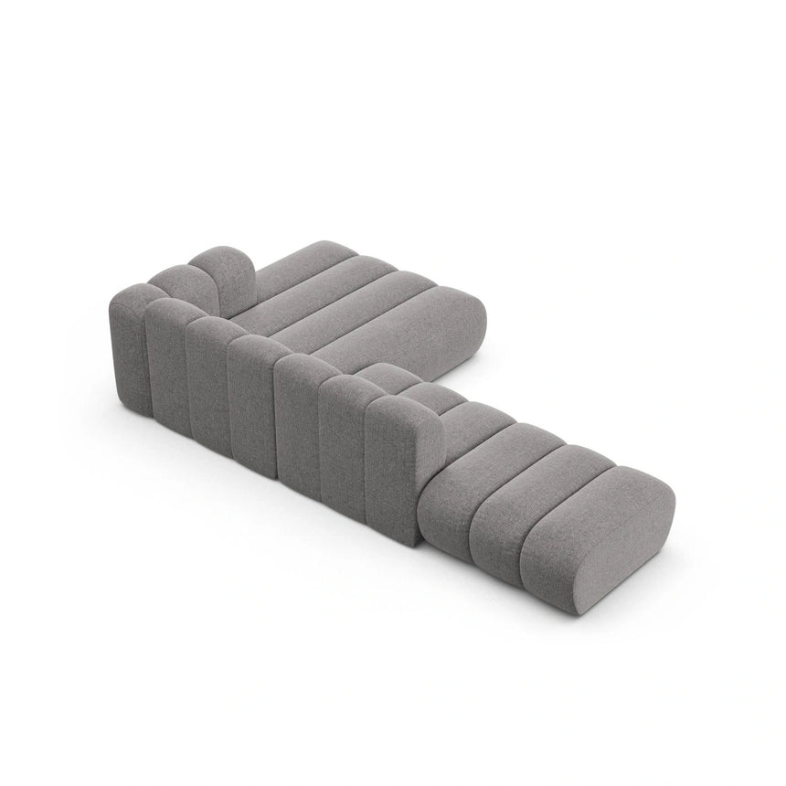 Lupine Modulares 5-Sitzer Ecksofa, Rechte Seite, aus Chenille in Hellgrau (Eden 18 Grey), 299x177 cm von Micadoni – Bild 6
