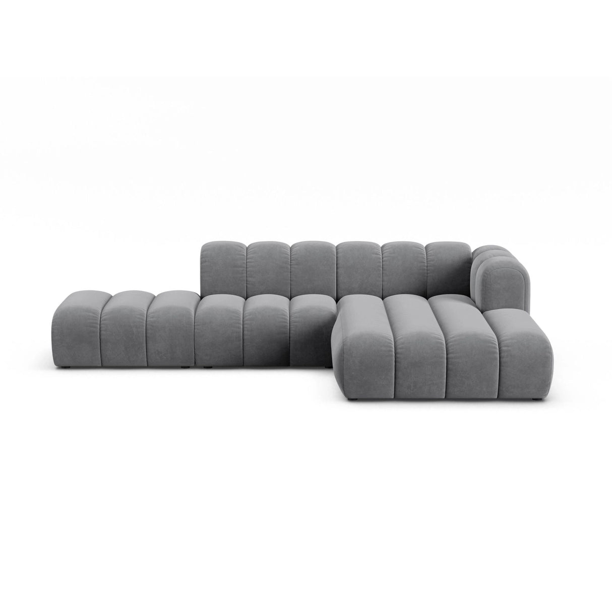 Lupine Modulares 5-Sitzer Ecksofa, Rechte Seite, aus Samt in Grau (Salvador 17), 299x177 cm von Micadoni – Bild 1