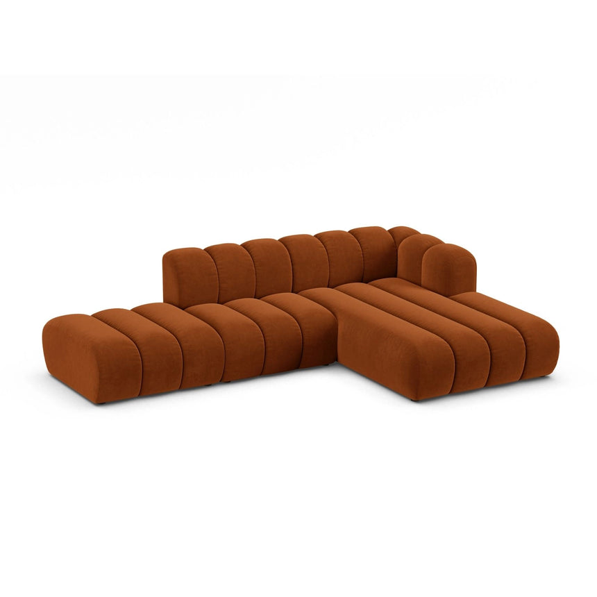 Lupine Modulares 5-Sitzer Ecksofa, Rechte Seite, aus Samt in Terrakotta (Salvador 14), 299x177 cm von Micadoni – Bild 3